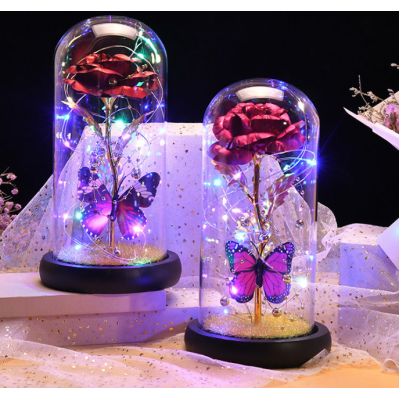 Lampa portabila led cu trandafir iluminat in interior RD C172