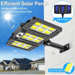 Lampa solara 30w tripla de perete cu senzor de lumina si miscare cu telecomanda