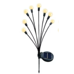 Lampa solara cu 6 Bulbi ALB CALD de gradina tip licurici