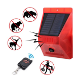 Lampa solara cu alarma pentru protectie cu senzor de miscare telecomanda rosie 