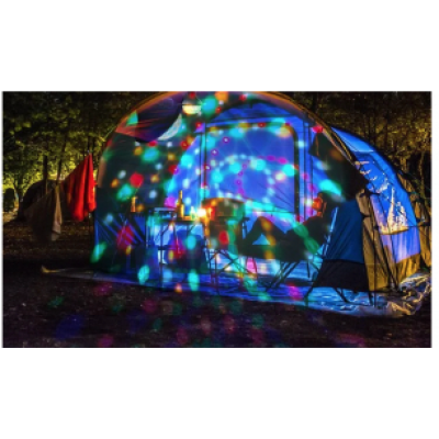 Lampa solara cu LED alb rece si glob rotativ disco 21 cm HB5509