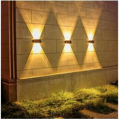 Lampa solara de perete 6 LED lumina calda