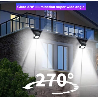 Lampa solara de perete cu leduri laterale lupa si senzor de miscare si lumina CL 2566A