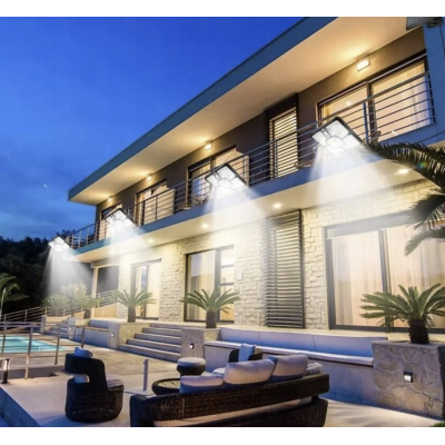 Lampa solara de perete cu senzor de miscare 220 LED COB 4 moduri iluminare