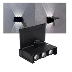 Lampa Solara de perete dubla cu panou solar 6 LED montaj pe perete iluminare sus/jos