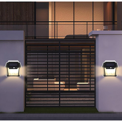 Lampa Solara de Perete Q D1522 Cu 2 becuri LED pentru exterior cu senzor de miscare si lumina