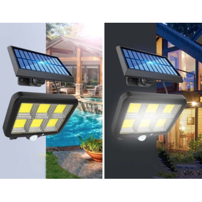 Lampa solara LED 120COB F120 senzor de miscare 40W cu 6 casete