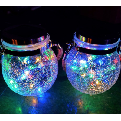 Lampa Solara LED tip borcan Q TL60 lumina colorata si maner