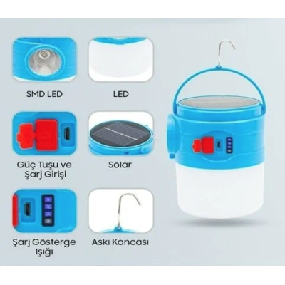 Lampa solara suspendata multifunctionala cu indicator de baterie GH1866