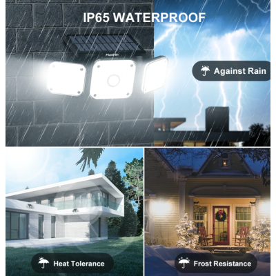 Lampa solara tripla LF-1789A de perete cu senzor miscare