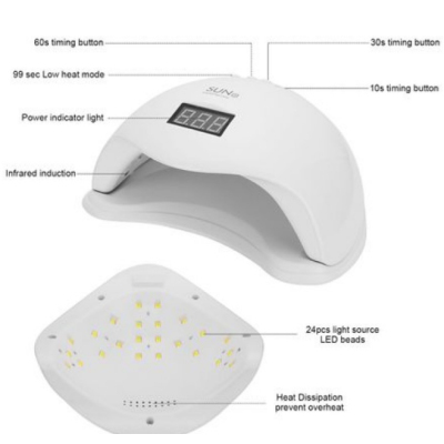 Lampa UV LED cu senzor timer Sun5- 48w Alb