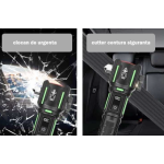 Lanterna aluminiu RTY 827 cu LED 30W incarcare USB acumulator 18650 lampa COB Ciocan de Urgenta si Cutter