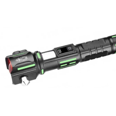 Lanterna aluminiu RTY 827 cu LED 30W incarcare USB acumulator 18650 lampa COB Ciocan de Urgenta si Cutter