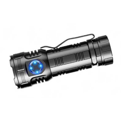 Lanterna compacta de aluminiu BL F82 cu 8 LED XPG magnet si clips incarcare USB acumulator 26650 Lumina Rosie SOS