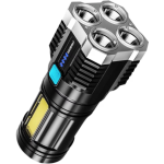 Lanterna cu 4 LED-uri reincarcabila prin USB super-luminoasa raza actiune 300m