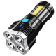 Lanterna cu 4 LED-uri reincarcabila prin USB super-luminoasa raza actiune 300m