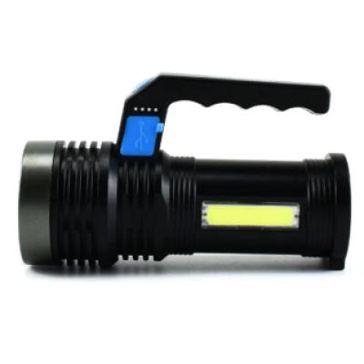 Lanterna cu LED Q LED556 cu 1000 lumeni acumulator integrat lumina laterala COB negru