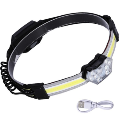Lanterna de cap 1 COB plus 9 LED, Waterproof, 600lumeni