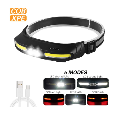 Lanterna de cap 5 moduri de functionare CH500 lumina alba si rosie incarcare USB 400lm