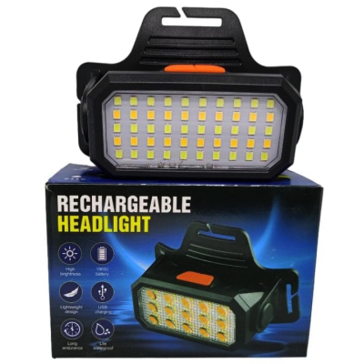 Lanterna de Cap 6 Moduri reincarcabila prin USB 50 LED Rectangulara