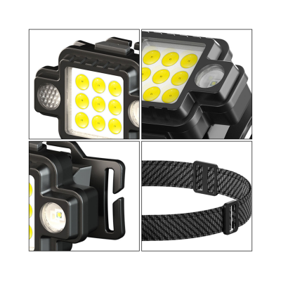 Lanterna de cap 9 LED COB/XPG KL533 5W 1000lm  USB magnet