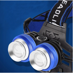 Lanterna de cap cu 2 Led-uri si 4 moduri de iluminare