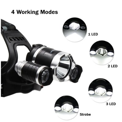 Lanterna de cap cu 3 LED reincarcabila R3000