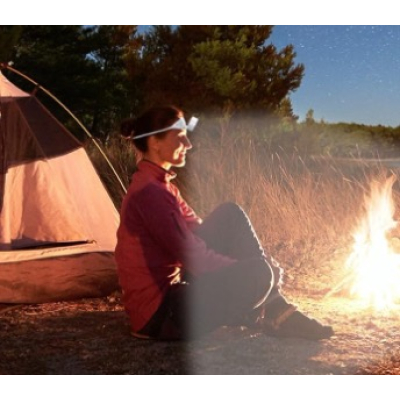 Lanterna de cap cu banda din Silicon Ajustabila cu Lumina Alba si Rosie