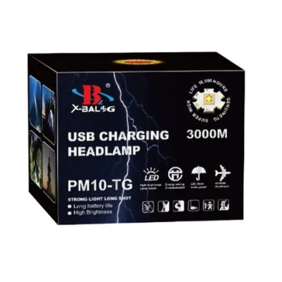 Lanterna de cap cu LED puternic BL 8102 TG cu incarcare tip C