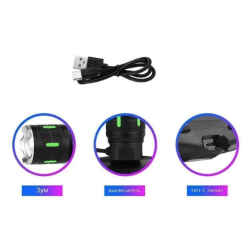 Lanterna de cap cu led si acumulator BL SXB A43 de 30W zoom pentru camping pescuit