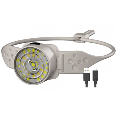 Lanterna de Cap G25 Frontala LED Alb si Color Banda Flexibila USB C