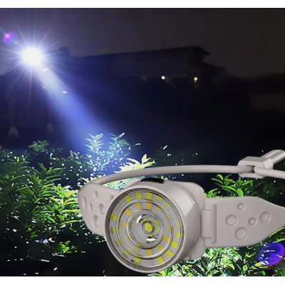 Lanterna de Cap G25 Frontala LED Alb si Color Banda Flexibila USB C