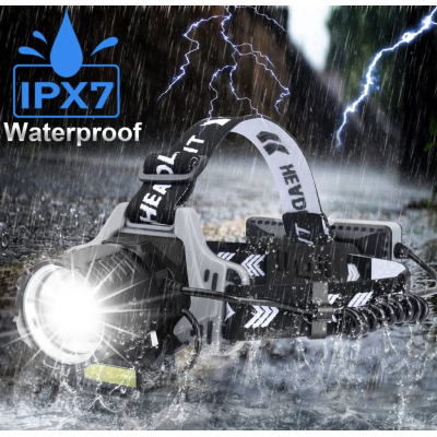 Lanterna de cap profesionala 30w cu led laser super luminoasa senzor de miscare BL V82 GT200