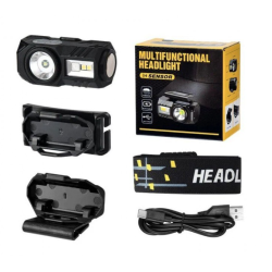 Lanterna de cap T131 cu senzor de miscare si clema pentru palarie USB XPE LED 400 lm