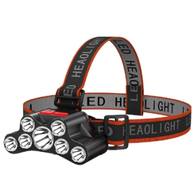 Lanterna de cap T26 cu 7 LED si 4 moduri iluminare USB