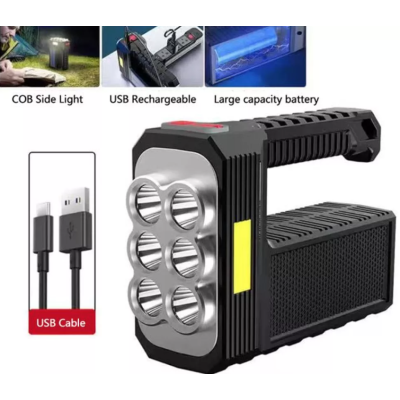 Lanterna de mana 8 LED+COB cu incarcare solara si USB Q SD623