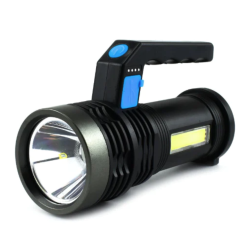 Lanterna de mana cu LED Q LED556 cu 1000 lumeni acumulator integrat lumina laterala COB negru