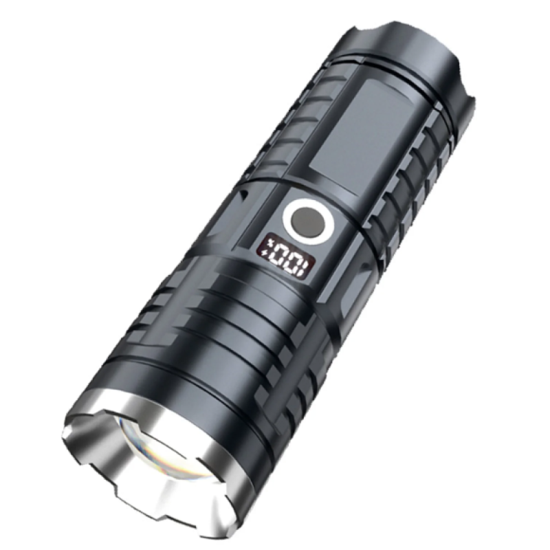 Lanterna de mana cu zoom telescopic F 916A afisaj procent baterie