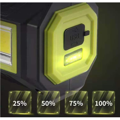 Lanterna de Mana HEL T95 cu Incarcare Solara 10W  LED COB