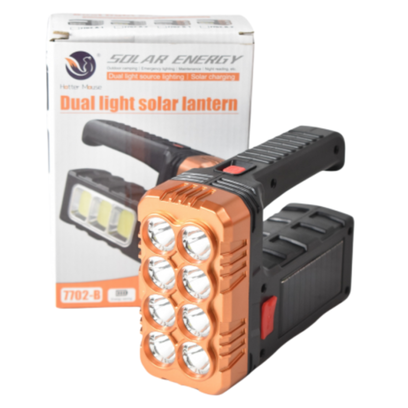 Lanterna de mana solara 7702 B cu Led SMD si incarcare USB OF