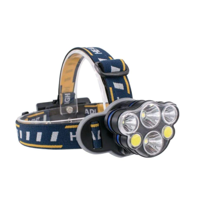 Lanterna frontala de cap 6 LED prindere pe cap RD C085 Negru Galben