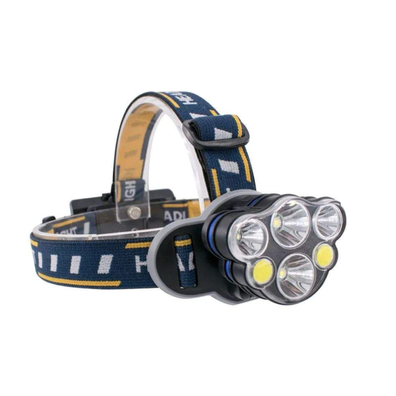 Lanterna frontala de cap 6 LED prindere pe cap RD C085 Negru Galben