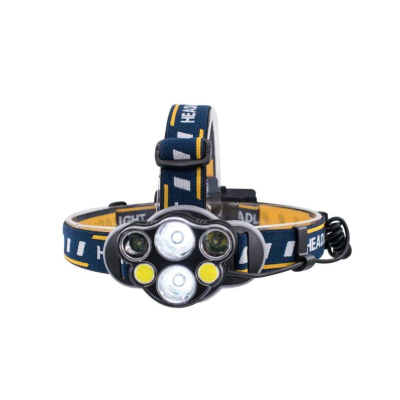 Lanterna frontala de cap 6 LED prindere pe cap RD C085 Negru Galben