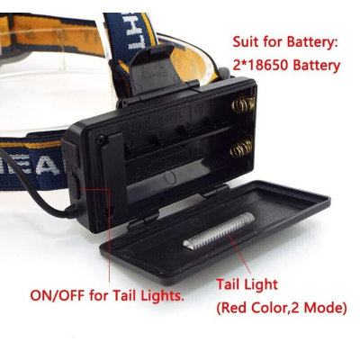 Lanterna frontala de cap 6 LED prindere pe cap RD C085 Negru Galben