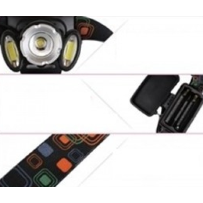 Lanterna Frontala LED+2COB 5W Zoom Acumulatori BLC 865T6