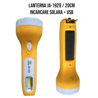 Lanterna JA 1929 reincarcabila panou solar si la priza 220V USB bank led lateral