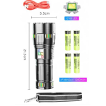 Lanterna profesionala BL G601 putere 300W fiabilitate 4 acumulatori 18650 Incarcare USB 5km