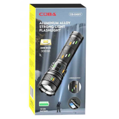 Lanterna profesionala CB G400Y din aluminiu resistenta la socuri cu led 300w 4 acumulatori 181350 incarcare USB