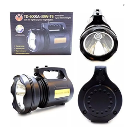 Lanterna Profesionala cu LED TD 6000A T6 de 30 W Acumulator Integrat Negru