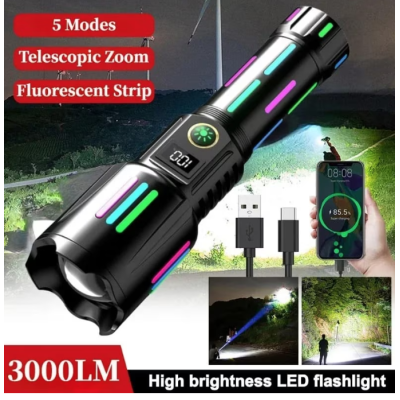 Lanterna tactica profesionala 6500lm KH W515 incarcare tip C 26650mah baterie